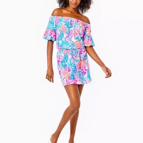 Lilly Pulitzer Samia Off The Shoulder Romper - Picture 1 of 7